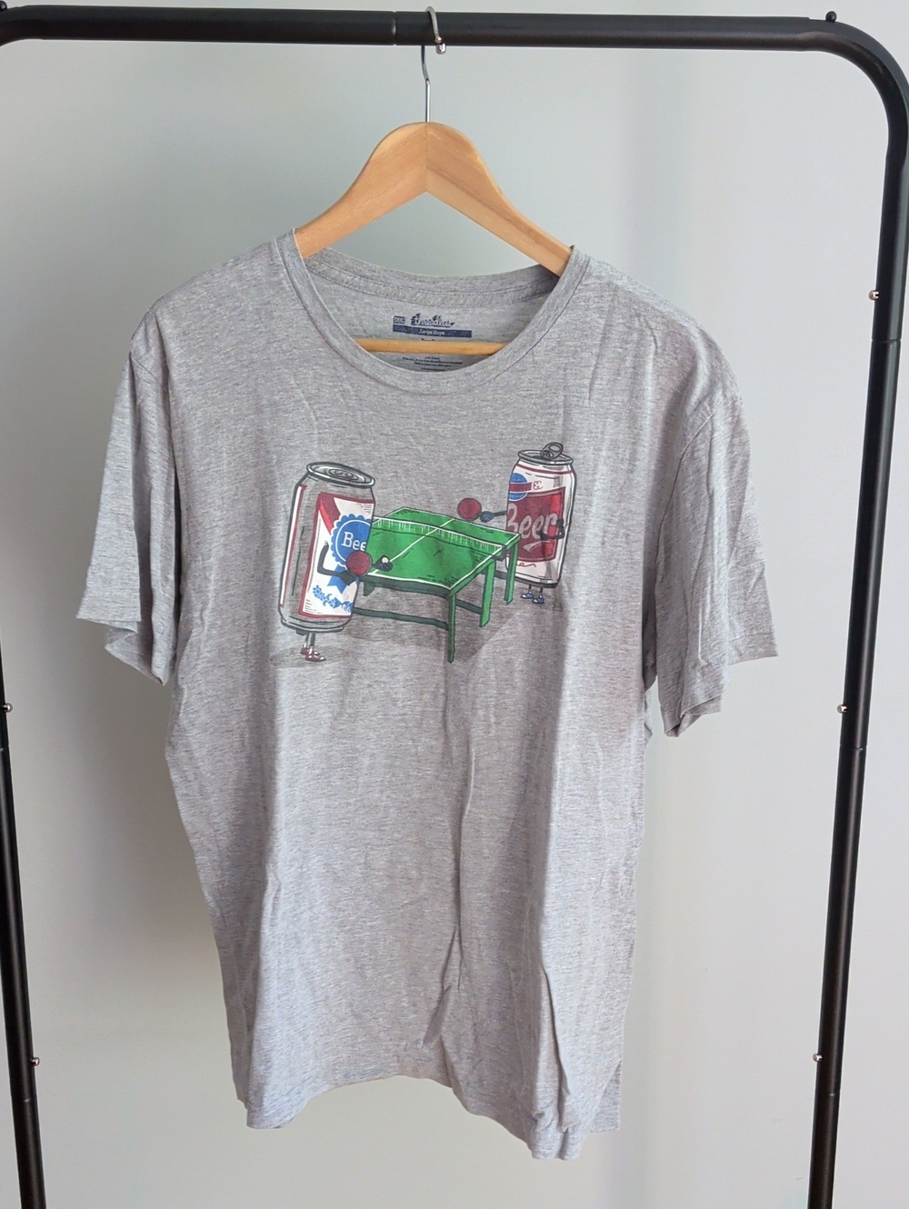 Threadless Beer Pong Grey Graphic Tee